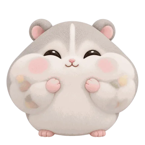 Mochi with her cheeks stuffed full